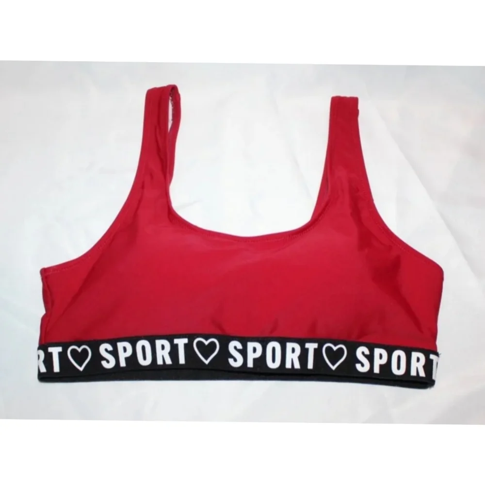 NEW ♡ Sport Tape Logo Padded Sports Bra - Picture 1 of 13